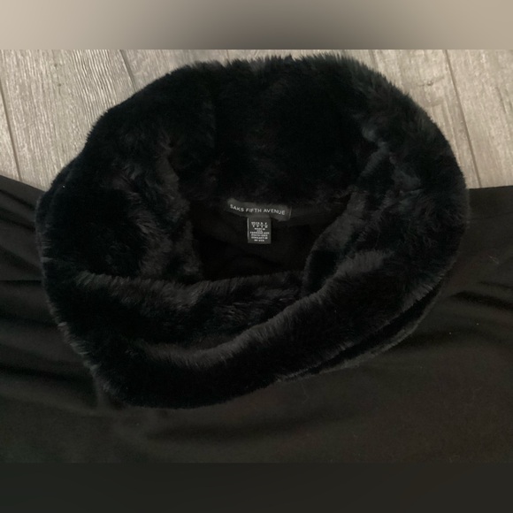 Saks Fifth Avenue Cashmere faux fur Poncho - Picture 3 of 6